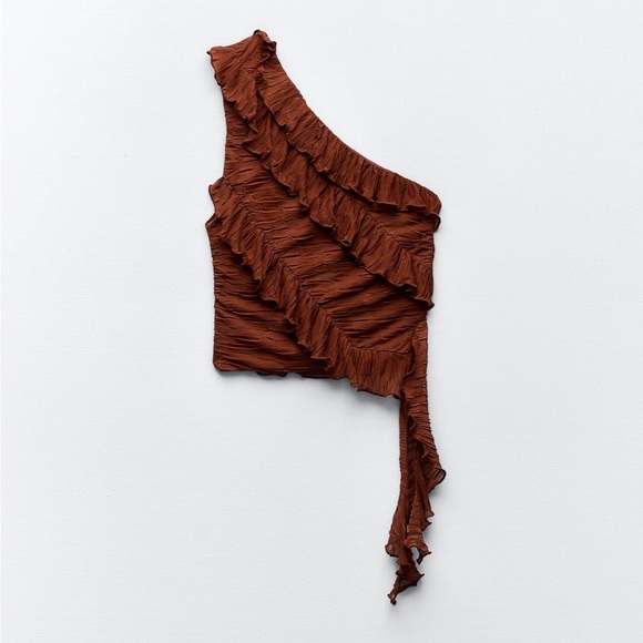 ZARA pleated asymmetric top in XS - Picture 1 of 5